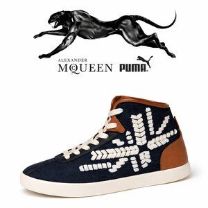 Alexander McQueen x PUMA Medius Mid-Top Trainers Moonless Night Black Size 6.5
